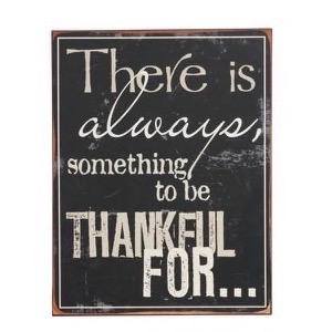 Metal skilt 13878 sort/hvid There Is Always Something To Be Thankful For... 31x39cm